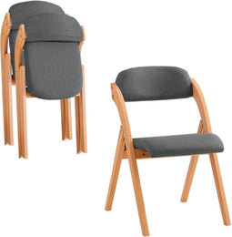 SoBuy FST92-SG - Klapstoel Set van 2 - Opvouwbaar met Zitkussen - Donkergrijs (2 stuks)