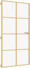 vidaXL - Binnendeur - smal - 102,5x201,5 - cm - gehard - glas - en - aluminium - goud