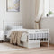 vidaXL - Bedframe - met - hoofd- - en - voeteneinde - metaal - wit - 75x190 - cm