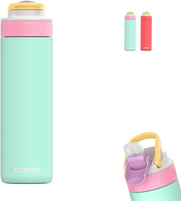 Kambukka Lagoon - Geïsoleerde waterfles 600 ml - Lekvrij met rietje - Turquoise