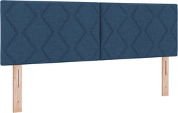 vidaXL - Hoofdbord - Diamantblok - Ontwerp - Blauw - 140 - cm - Stof