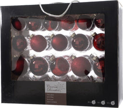 Decoris - Kerstballenset - Glas - Ossenbloed - 42 stuks
