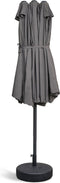 LIFA GARDEN - Dubbele Parasol - Waterdicht met Hoes - Antraciet 450 x 270 cm