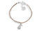 Scmyk BG-264 G - Bedelarmband - Verstelbaar van 16 tot 18 cm - Gebroken wit gevlochten leren met zilver plated