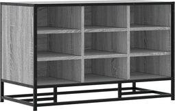 vidaXL - Schoenenbank - 84x40x53,5 - cm - bewerkt - hout - en - metaal - grijs - sonoma