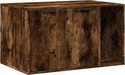 vidaXL - Kattenbakkast - 80x50x45 - cm - bewerkt - hout - gerookt - eikenkleurig