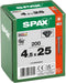 SPAX BLAX 25 mm 200 stuk(s) Schroef