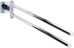 Tesa Hukk 2 armige Handdoekhouder flexibel 8.5x53.5x6cm zonder boren Zelfklevend Verchroomd Metaal chroom