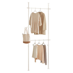 sobuy - kledingrek opstelbaar - 75–126 × 200–295 cm - wit