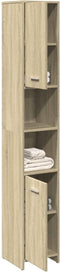 vidaXL - Badkamerkast - 30x30x183,5 - cm - spaanplaat - sonoma - eikenkleurig