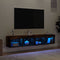 vidaXL - Tv-meubels - met - LED-verlichting - 2 - st - 80x30x30 - cm - gerookt - eiken