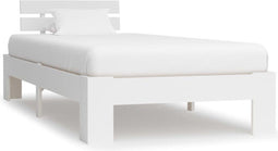 vidaXL - Bedframe - massief - grenenhout - wit - 100x200 - cm