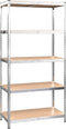 vidaXL - Opbergrek - 5-laags - 2 - st - staal - en - bewerkt - hout - zilverkleurig
