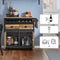 SoBuy FKW122-SCH - Keukenwagen - 2 Laden 2 Deuren Flessenhouder - Vintage Bruin 89x40x87 cm
