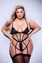 Baci - Sexy Strappy Lace With Garters Teddy Body - Plus size (xl-xxxl) - Zwart