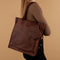 Hide & Stitches Golden Gate - Shopper - Runderleer met vakken - Bruin