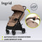 Lionelo Ingrid - Buggy - Auto-Folding Systeem - 360° EVA Wielen - XXL Luifel UPF50+ - Beige