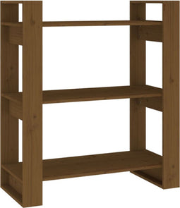 vidaXL - Boekenkast/kamerscherm - 80x35x91 - cm - massief - hout - honingbruin