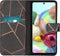 iMoshion Hoesje Geschikt voor Samsung Galaxy A71 Hoesje Met Pasjeshouder - iMoshion Design Softcase Bookcase - Goud / Zwart / Black Graphic