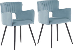 Set van 2 eetkamerstoelen SANILAC Fluweel Lichtblauw