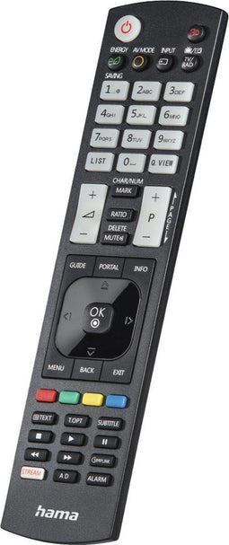 Hama 00221061 - Universele infrarood-afstandsbediening voor LG TV's - Lerende functie - Lichtgevende knoppen - 100% gerecycled ABS