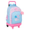 Schoolrugzak met Wielen BlackFit8 Smile Blauw Roze 33 x 45 x 22 cm