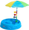 Step2 Play & Shade Pool kinder Zwembad met Parasol in Blauw - Zwembadje - Peuterbadje - Pierenbadje van kunststof 95x19cm - Ook te gebruiken als zandbak