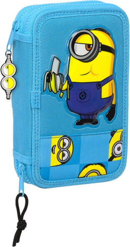 Dubbele etui Minions Minionstatic Blauw (28 pcs)