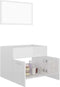 vidaXL - 2-delige - Badkamermeubelset - bewerkt - hout - hoogglans - wit
