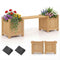Coast Plantenbak met Tuinbank - 2-in- met 2 Zijbakken - 105 x 26,5 x 29,5 cm - Houtkleur