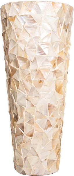 PTMD Daven Ronde Bloempot - H75 x Ø35 cm - Poly - Crème