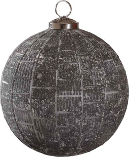 PTMD Mallin Kerstbal - H12 x Ø12 cm - Glas - Grijs