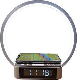 Zedar 4 in 1 Wake-up light - Digitale wekker - Draadloze oplader - Nachtlamp - Leeslamp