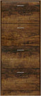 vidaXL - Schoenenkast - 63x24x147 - cm - bewerkt - hout - gerookt - eikenkleurig