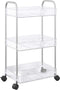 vidaXL - Opbergtrolley - 3-laags - 37x28x68 - cm - acryl - transparant