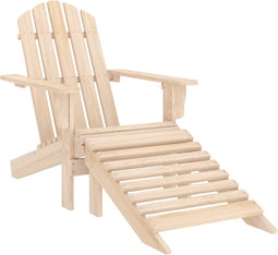 vidaXL - Tuinstoel - Adirondack - met - voetenbank - massief - vurenhout