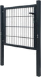 vidaXL - Poort - dubbelstaafmat - (enkel) - 106x130 - cm - antracietgrijs