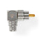 Mono-Audioadapter | RCA Male | RCA Female | Verguld | 90° Gehoekt | Metaal | Gun Metal Grijs / Metaa