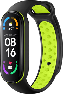 iMoshion Bandje Geschikt voor Xiaomi Mi Band 5 / 6 / Lime - iMoshion Siliconen sport band met inkliksysteem ronde drukknoop - Zwart
