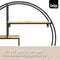 Gadgy Wandrek - Rond Wandrek met 4 Houten Planken - Metaal Zwart Ø 42x10 cm