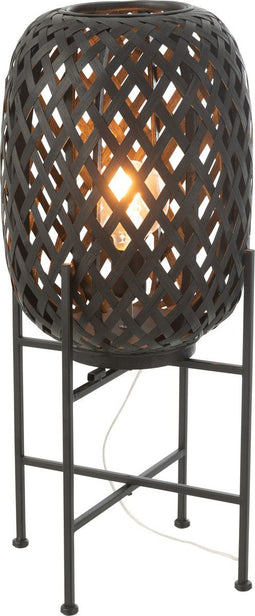 J-Line staande lamp - hout - zwart