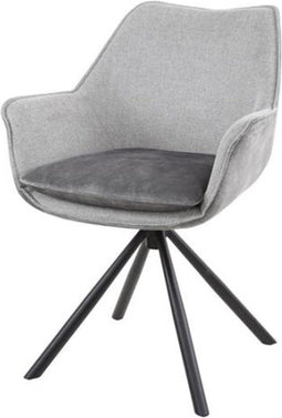 Eetkamerstoel Billy draaibaar - Zilverkleurig mix | Meubelplaats