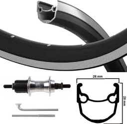 Kgs Achterwiel 28 inch (622) stratos zw/zil cassette 7 sp vaste as