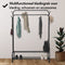 Brixy Kledingrek - Dubbel Kledingrek - Met Schoenenrek en Wielen - Zwart 163 x 110 x 35 cm