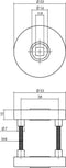 Intersteel Deurkruk Jura op ronde massieve rozet ø53x10 mm rvs zwart achterdeurbeslag