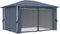 vidaXL - Prieel - met - gordijn - 400x300 - cm - aluminium - antraciet