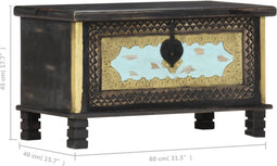 vidaXL - Opbergkist - 80x40x45 - cm - massief - mangohout - zwart