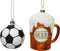 Decoris Kersthanger kunststof | voetbal of bierpul | L6.4x B7.3 x H9.6 cm