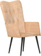 vidaXL Fauteuil canvas crèmekleurig