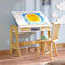 Juskys Fietje Plus Kinderbureau met Verstelbaar Blad en Opbergruimte - Wit/Naturel - 94 x 76 x 63 cm